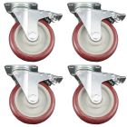 heavy duty plastic caster wheel solid hard plastic castor 5 inch 4pcs bundle