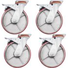 heavy duty metal caster wheel 8inch 20cm industrial castor swivel with lock/brake 4pcs