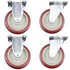 heavy duty plastic caster wheel solid hard plastic castor 5 inch 2 fixed and 2 swivel without brake
