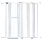 extra tall 150cm baby pet security gate metal safety guard tension pressure mounted for children dog kitten adjustable width range 139.5-145.5cm largest gap between bars 42mm model a42