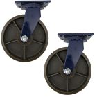 2pcs 10 inch super heavy duty caster wheel industrial castor all metal heat resistant swivel without brake/lock for flat ground and high temperature use 2000kg ea capacity 315mm high