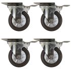 4pcs 4inch small stainless steel caster hard nylon wheel light duty swivel with brake /lock industrial castor 130kg ea height 130mm for trolley furniture equipment
