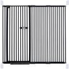 extra tall 150cm baby pet security gate metal safety guard tension pressure mounted for children dog kitten adjustable width range 155-165cm largest gap between bars 42mm model b44 black