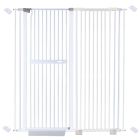extra tall 150cm baby pet security gate metal safety guard tension pressure mounted for children dog kitten adjustable width range 125-135cm largest gap between bars 42mm model b41 white