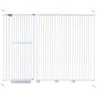 extra tall 150cm baby pet security gate metal safety guard tension pressure mounted for children dog kitten adjustable width range 195-205cm largest gap between bars 42mm model b444 white