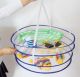 Foldable Popup Mesh Net Basket Double Layer Hanging Dry Rack for Clothes Laundry Underwear socks