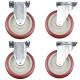 heavy duty plastic caster wheel solid hard plastic castor 5 inch 2 fixed and 2 swivel without brake