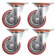 heavy duty industrial metal caster wheel 4inch 100mm castor swivel without brake 4pcs