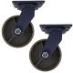 2pcs 6inch heavy duty caster wheel industrial castor all metal heat resistant swivel without brake/lock for flat ground and high temperature 700kg ea overall height 200mm