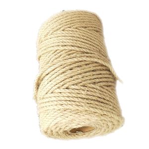 natural jute rope burlap hemp twine cord hessian string wire heavy duty strong home decor art craft gardening decking 5mm thick x 100m long roll