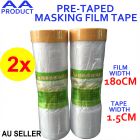 2x 180CM Extra Wide Tape and Drape Pre-taped Masking Film Tape 12M Long