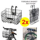 2x Foldable Bike Basket Portable Collapsible Extra Bicycle Storage Front or Rear Black