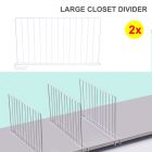 2x Large Metal Shelf Divider Wire Closet Dividers Separator Panel Storage Organizer with Clamp