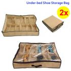 Cheap under bed closet 12 grid shoe bag organizer 2pcs bundle