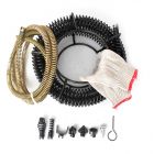 DIY Plumbing Drain Snake Auger Cleaning Tool Spring Cable Kit 12m + 2.5m soft spring