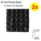 2pcs 25-Pocket Flat Hanging Vertical Wall Garden Planter Mount Felt Pouch Grow Bag for Plant Flower Black