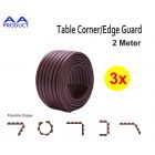 2M Soft Table Furniture Corner Edge Guard Baby Safety Protector Desk Bumper Cover Strip Cushion Softener Brown