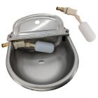 1x automatic water trough bowl stainless steel auto fill drinking water feeder for sheep horse dog chicken cow livestock with a spare float ball valve and connector bsp 15mm or 1/2 thread or 12mm snap-on