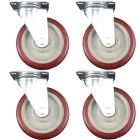 heavy duty plastic caster wheel solid hard plastic castor 5 inch swivel without brake lock 4pcs bundle