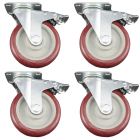 heavy duty plastic caster wheel solid hard plastic castor 5 inch 4pcs bundle