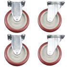heavy duty plastic caster wheel solid hard plastic castor 5 inch 2 fixed and 2 swivel without brake