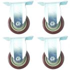 4pcs 3inch 75mm solid hard plastic caster wheel heavy duty industrial castor fixed non swivel 120kg ea for trolley furniture equipment