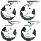 6inch pneumatic caster wheel inflatable industrial castor swivel with brake/lock 80kg each 4pcs pack