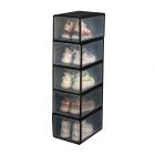 extra large giant shoe box hard plastic with magnetic door for big shoe see through clear door black 5pcs bundle