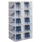 extra large giant shoe box hard plastic with magnetic door for big shoe see through clear door white 10pcs bundle