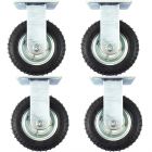 6 inch pneumatic caster wheel inflatable industrial castor fixed non swivel 80kg each 4pcs pack