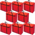 riin 8x Medium Home Storage Bag Waterproof Clothes Quilt Organizer for Moving House Luggage Xmas Christmas Tree Model #35 Red