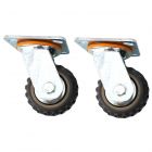 4inch plastic caster wheel industrial castor solid ribbed tread tyre with cover swivel without brake/lock rough terrain 2pcs