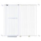 extra tall 150cm baby pet security gate metal safety guard tension pressure mounted for children dog kitten adjustable width range 150.5-156.5cm largest gap between bars 42mm model a43