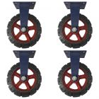 12inch super heavy duty caster wheel industrial castor solid ribbed tread tyre fixed non swivel for flat or rough terrain 1200kg each 4pcs bundle