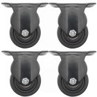 4pcs 3inch low profile caster wheel industrial castor solid wide wheel fixed non-swivel for furniture trolley bench 250kg ea