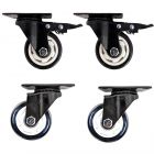 4pcs set 3inch solid hard plastic pu caster wheel light duty 2 swivel&brake + 2 swivel industrial castor 100kg overall height 105mm for trolley furniture equipment