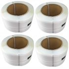 4 roll/2000m super heavy duty pe soft strap for cargo strapping logistics packing warehouse packaging pallet wrapping bundle binding width 19mm max tension 800kg no clips