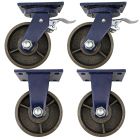 4pcs set 6 inch super heavy duty caster wheel industrial castor all metal heat resistant 2 swivel&lock + 2 fixed for flat ground and high temperature use 1200kg ea capacity 200mm high