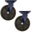 2pcs 10 inch super heavy duty caster wheel industrial castor all metal heat resistant swivel without brake/lock for flat ground and high temperature use 2000kg ea capacity 315mm high