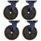 4pcs 10 inch super heavy duty caster wheel industrial castor all metal heat resistant swivel without brake/lock for flat ground and high temperature use 2000kg ea capacity 315mm high