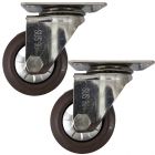 2pcs 3inch small stainless steel caster hard nylon wheel light duty swivel without brake/lock industrial castor 120kg ea height 100mm for trolley furniture equipment