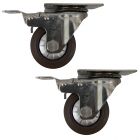 2pcs 3inch small stainless steel caster hard nylon wheel light duty swivel with brake /lock industrial castor 120kg ea height 100mm for trolley furniture equipment