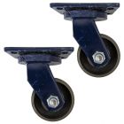 2pcs 4inch heavy duty caster wheel industrial castor all metal heat resistant swivel without brake/lock for flat ground and high temperature 500kg ea overall height 156mm