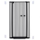 extra tall 150cm baby pet security gate metal safety guard tension pressure mounted for children dog kitten adjustable width range 75-85cm largest gap between bars 42mm model b0 black