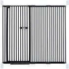 extra tall 150cm baby pet security gate metal safety guard tension pressure mounted for children dog kitten adjustable width range 155-165cm largest gap between bars 42mm model b44 black