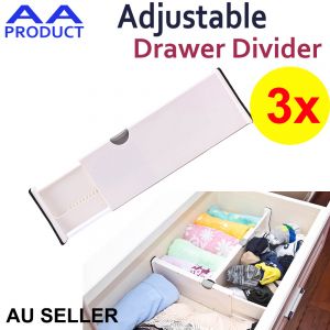 3x Plastic Retractable Adjustable Stretch Drawer Divider Storage Partition Board Organizer