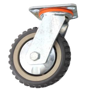 riin single 6inch plastic caster wheel industrial castor solid ribbed tread tyre with cover swivel without brake/lock rough terrain
