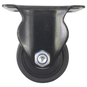 2.5inch low profile caster wheel industrial castor solid wide wheel fixed non-swivel for furniture trolley bench 200kg ea