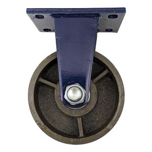 single 6 inch super heavy duty caster wheel industrial castor all metal heat resistant non swivel / fixed for flat ground and high temperature use 1200kg ea capacity 200mm high