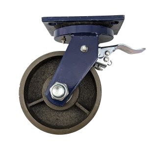 single 6 inch super heavy duty caster wheel industrial castor all metal heat resistant swivel with brake/lock for flat ground and high temperature use 1200kg ea capacity 200mm high